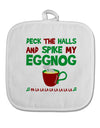 Spike My Eggnog White Fabric Pot Holder Hot Pad-Pot Holder-TooLoud-White-Davson Sales