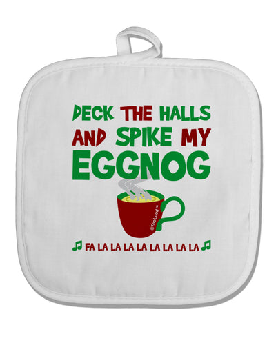 Spike My Eggnog White Fabric Pot Holder Hot Pad-Pot Holder-TooLoud-White-Davson Sales