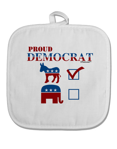 Proud Democrat Checkmark White Fabric Pot Holder Hot Pad-Pot Holder-TooLoud-White-Davson Sales