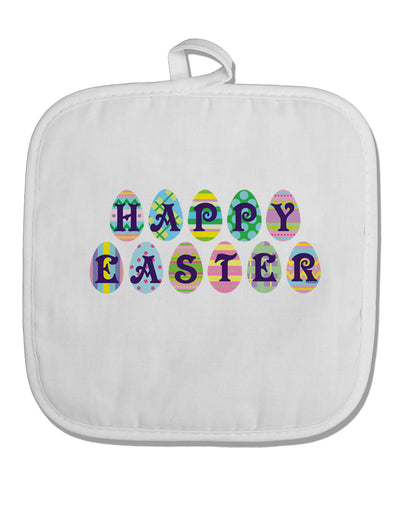 Easter Eggs Happy Easter White Fabric Pot Holder Hot Pad-Pot Holder-TooLoud-White-Davson Sales