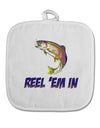 Rainbow Trout Reel Em In White Fabric Pot Holder Hot Pad-Pot Holder-TooLoud-White-Davson Sales