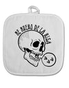 TooLoud Me Muero De La Risa Skull White Fabric Pot Holder Hot Pad-PotHolders-TooLoud-Davson Sales