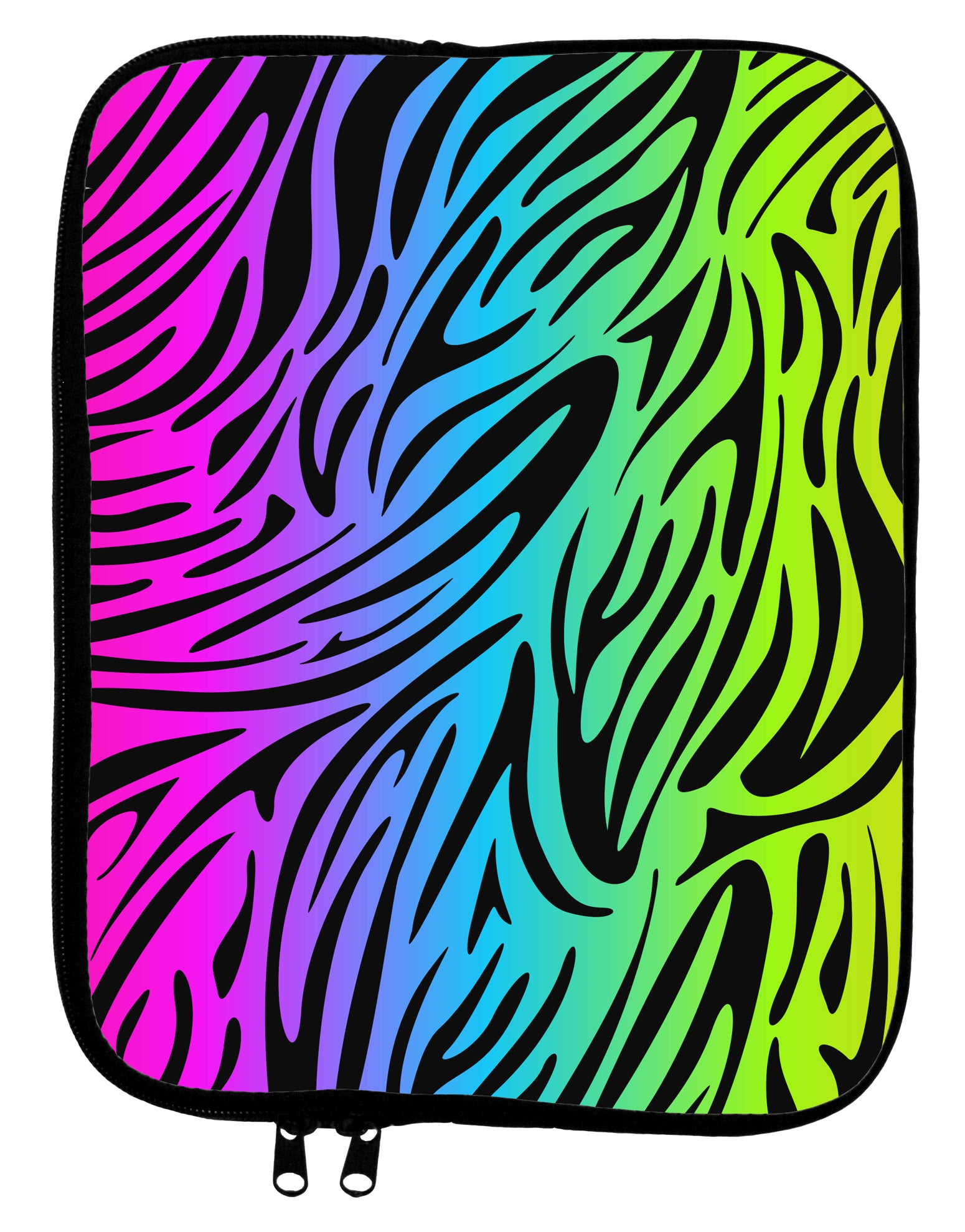 Rainbow Zebra Print 9 x 11.5 Tablet Sleeve All Over Print by TooLoud-TooLoud-White-Black-Davson Sales