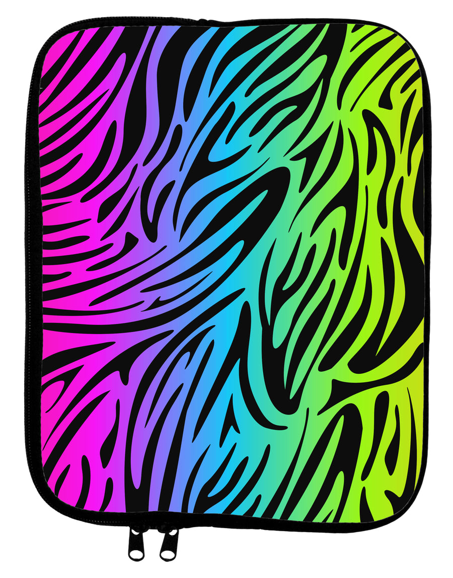 Rainbow Zebra Print 9 x 11.5 Tablet Sleeve All Over Print by TooLoud-TooLoud-White-Black-Davson Sales