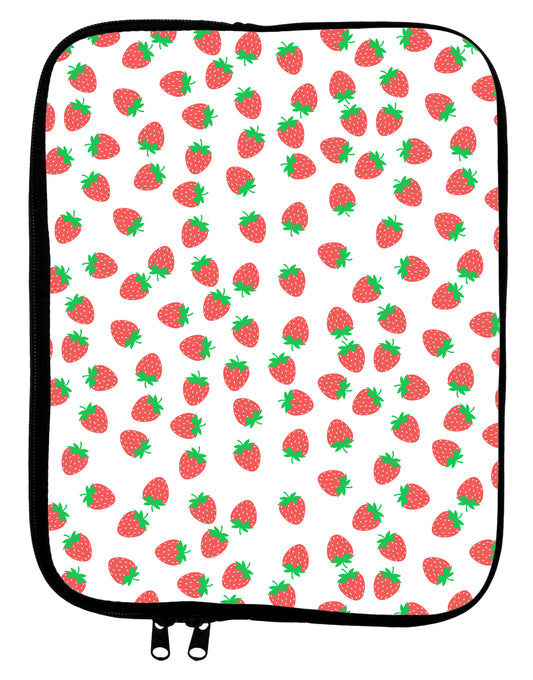 Strawberries Everywhere 9 x 11.5 Tablet Sleeve by TooLoud-TooLoud-White-Black-Davson Sales