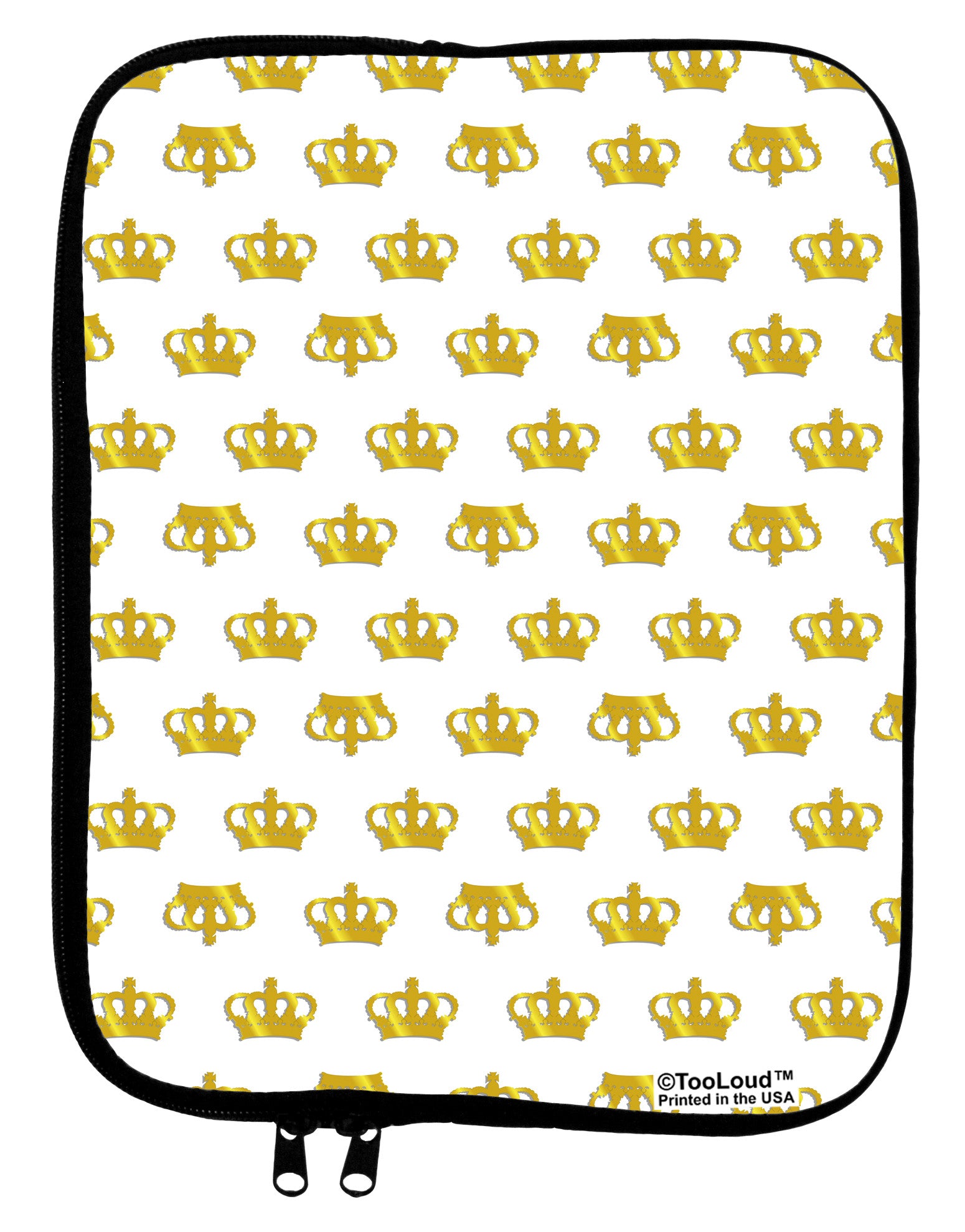 Gold Crowns AOP 9 x 11.5 Tablet Sleeve All Over Print by TooLoud-TooLoud-White-Black-Davson Sales
