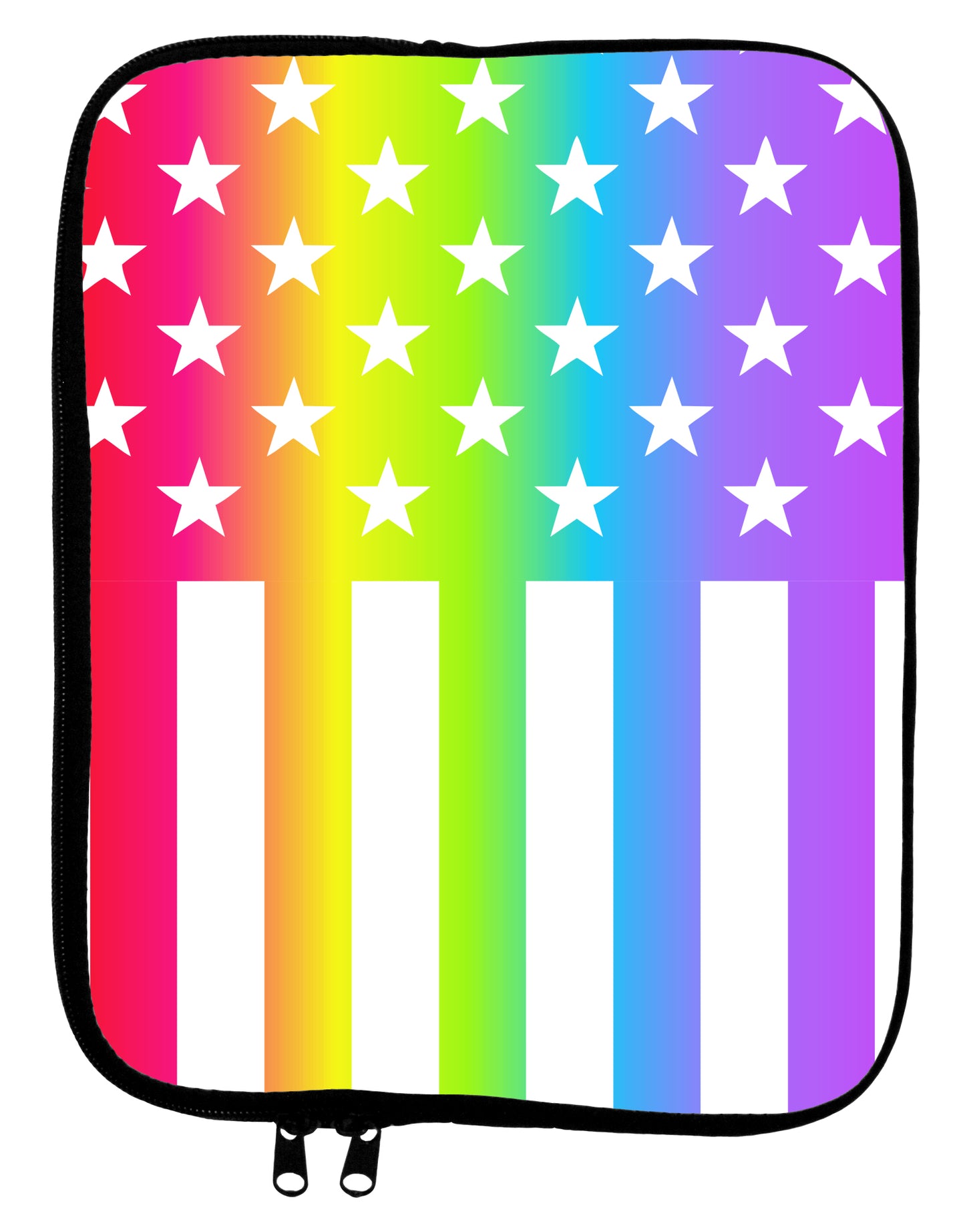 American Pride - Rainbow Stars and Stripes 9 x 11.5 Tablet Sleeve All Over Print by TooLoud-TooLoud-White-Black-Davson Sales