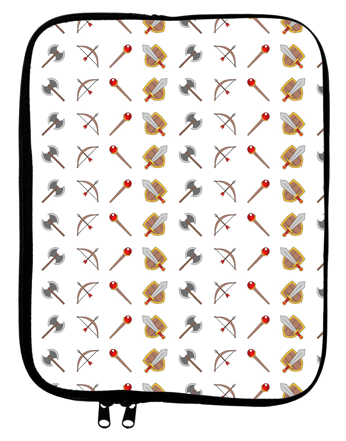 Fantasy Weapons 9 x 11.5 Tablet Sleeve by TooLoud-TooLoud-White-Black-Davson Sales