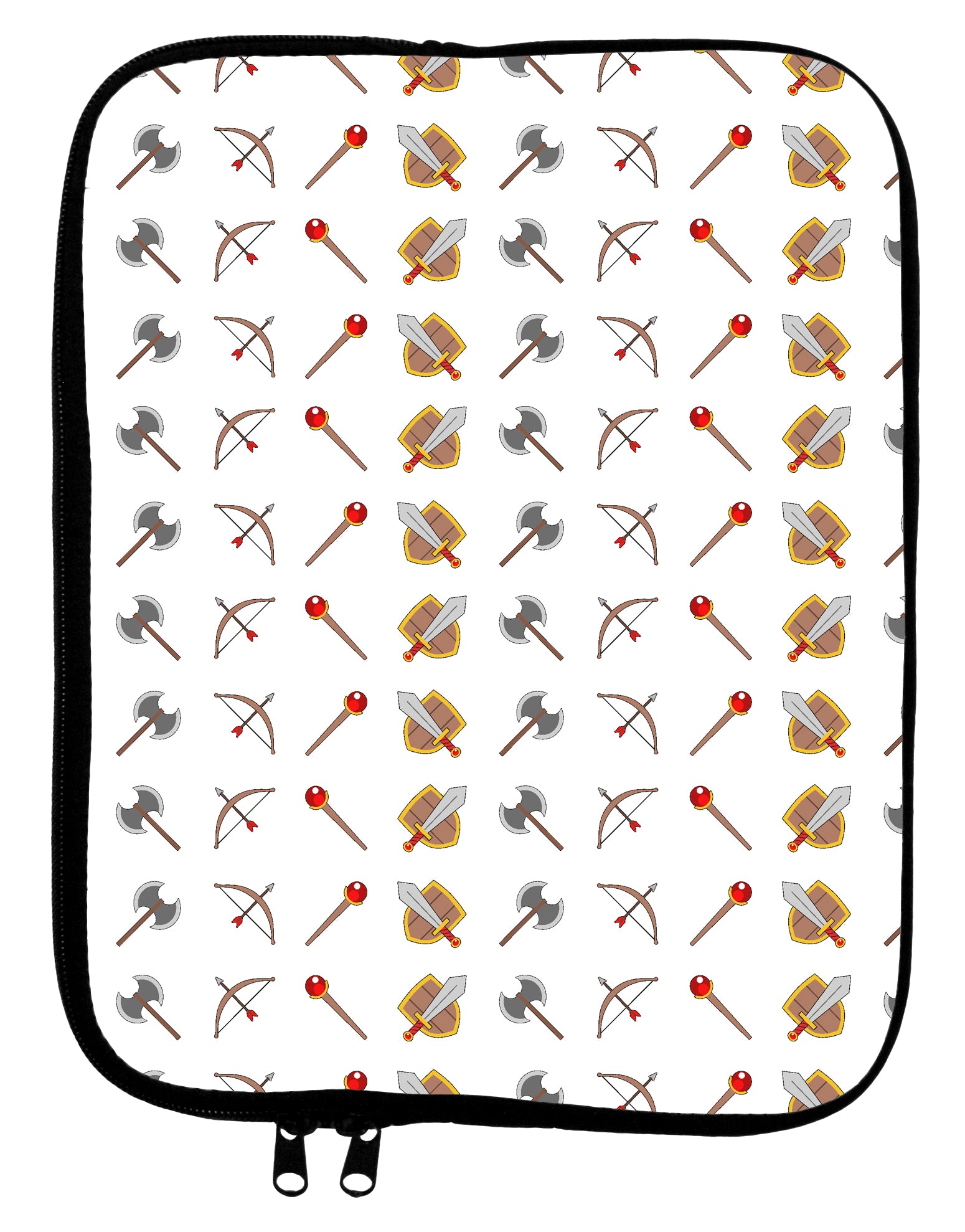 Fantasy Weapons 9 x 11.5 Tablet Sleeve by TooLoud-TooLoud-White-Black-Davson Sales