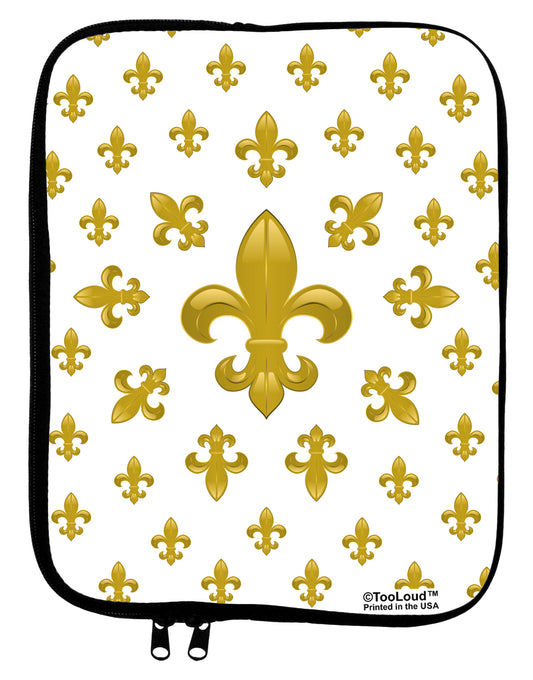 Gold Fleur De Lis AOP 9 x 11.5 Tablet Sleeve All Over Print by TooLoud-TooLoud-White-Black-Davson Sales