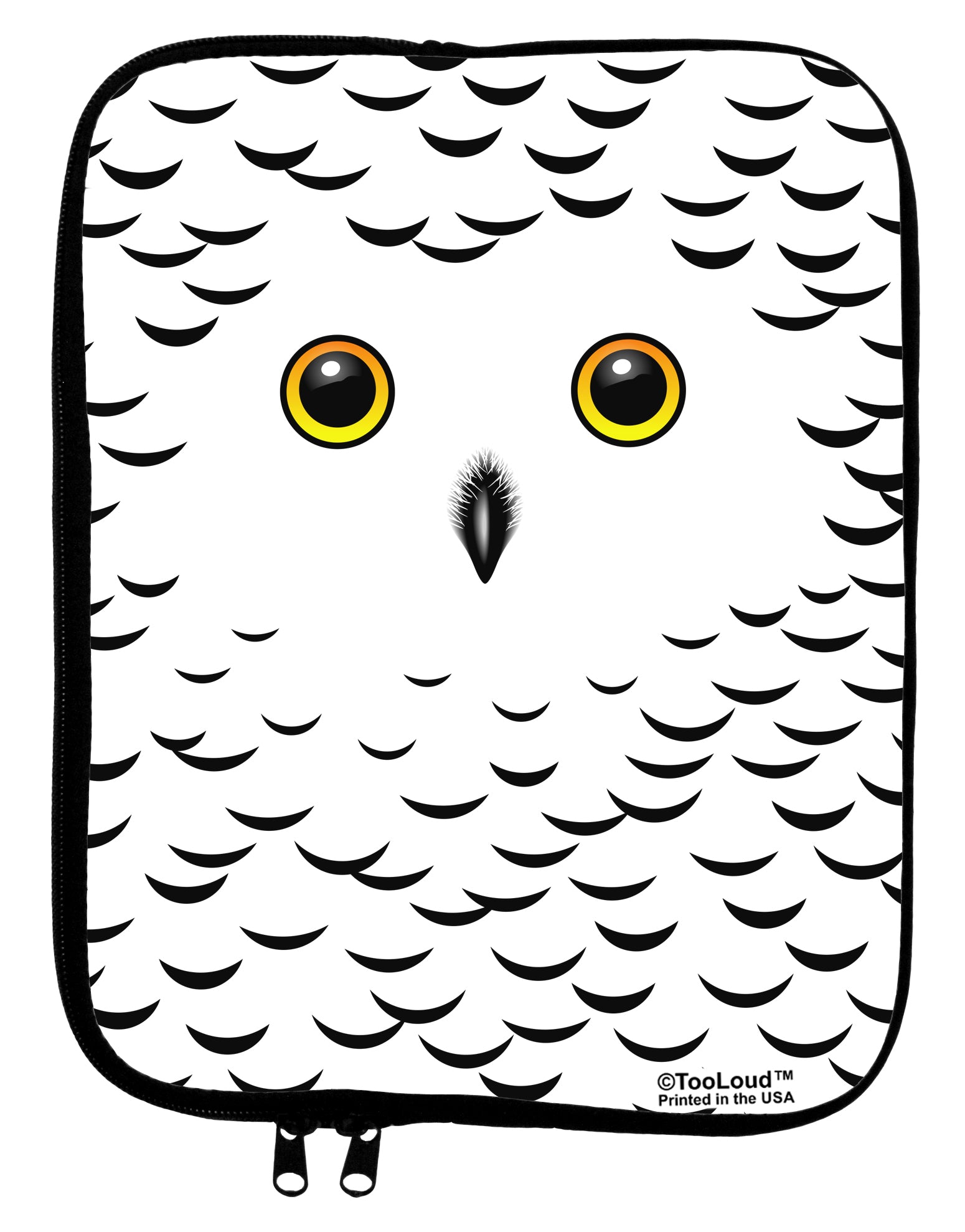 Snowy Owl Cute Animal Face 9 x 11.5 Tablet Sleeve All Over Print by TooLoud-TooLoud-White-Black-Davson Sales