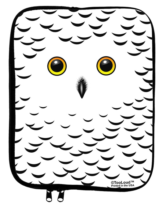 Snowy Owl Cute Animal Face 9 x 11.5 Tablet Sleeve All Over Print by TooLoud-TooLoud-White-Black-Davson Sales