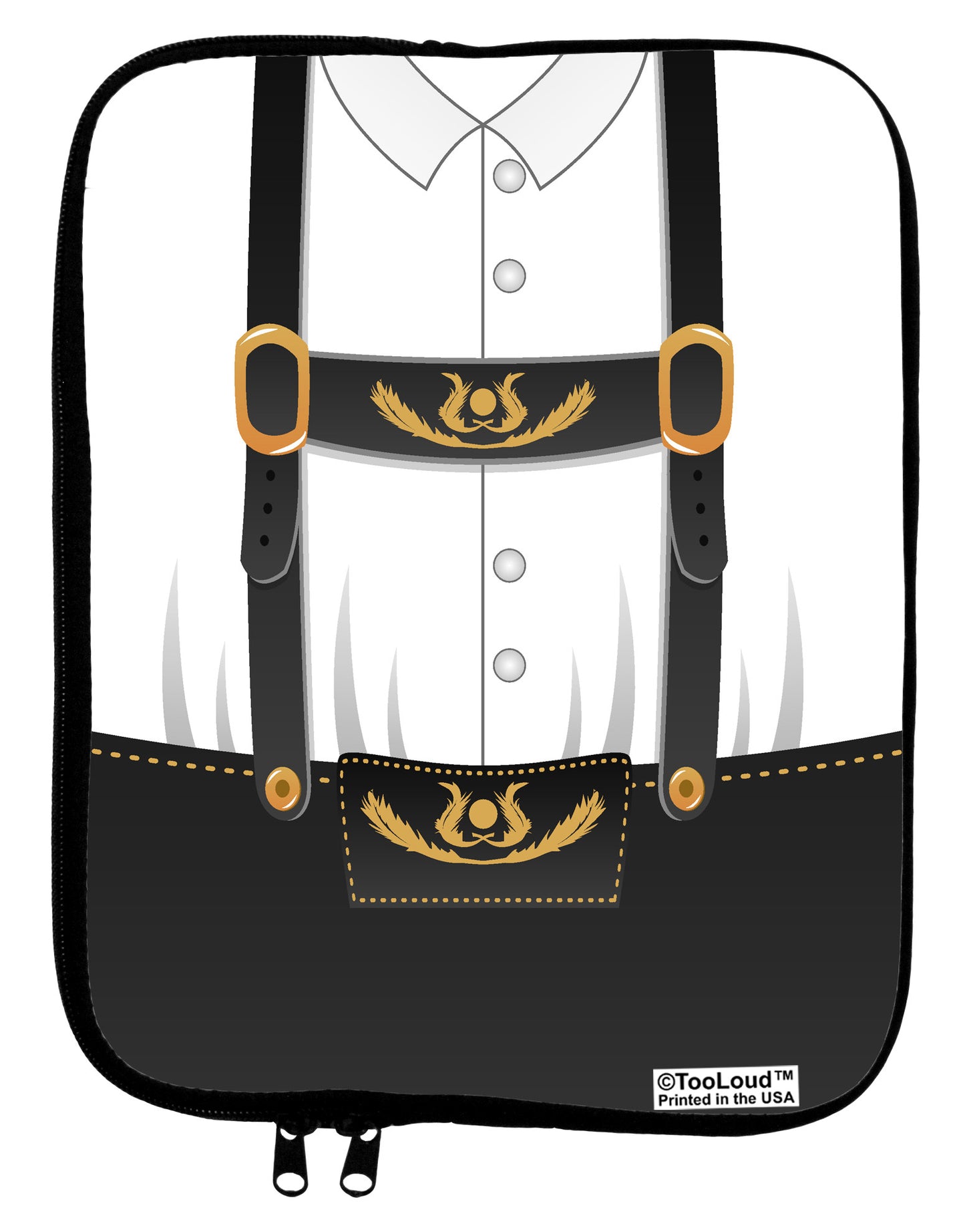 Lederhosen Costume Black 9 x 11.5 Tablet Sleeve All Over Print by TooLoud-TooLoud-White-Black-Davson Sales