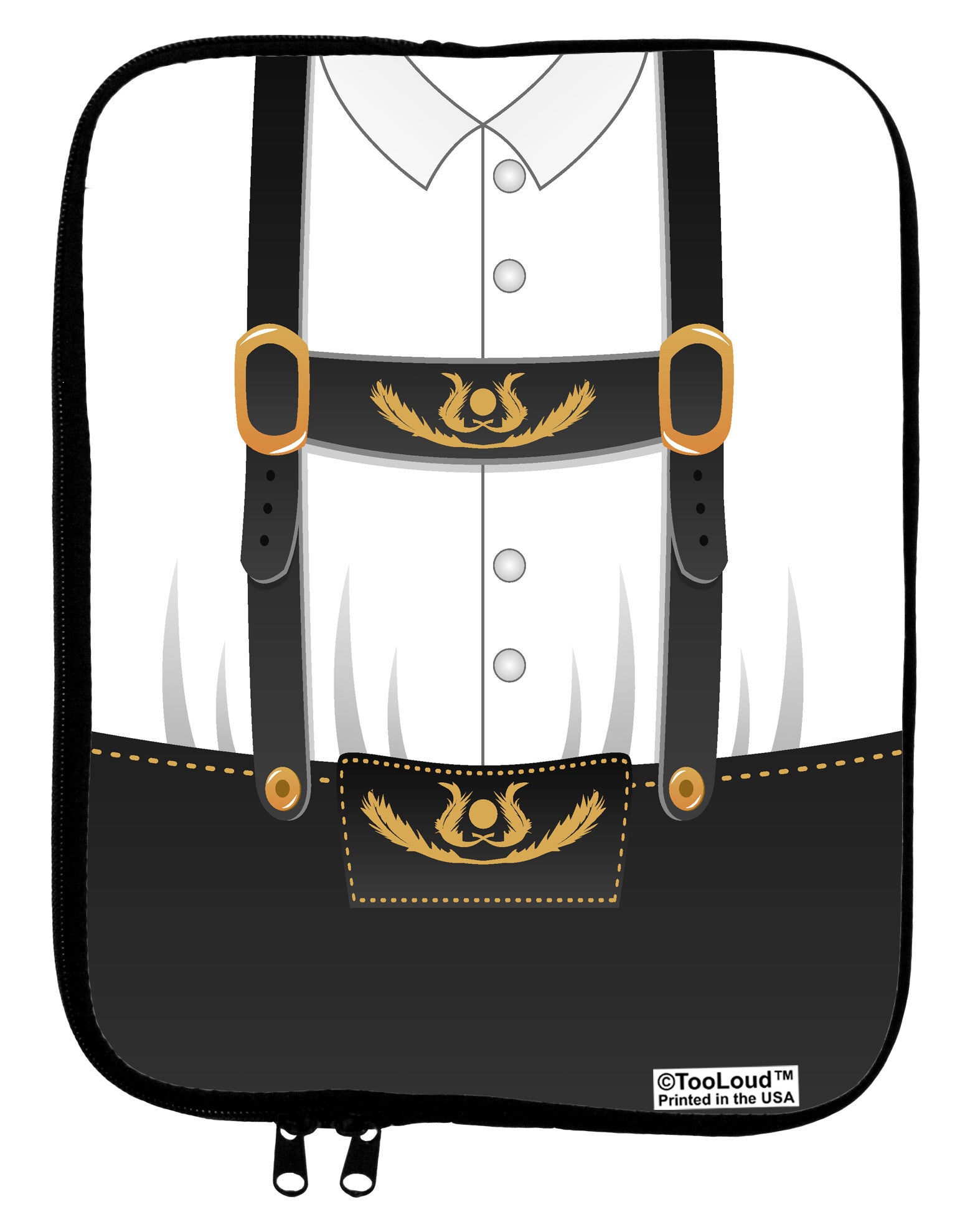 Lederhosen Costume Black 9 x 11.5 Tablet Sleeve All Over Print by TooLoud-TooLoud-White-Black-Davson Sales