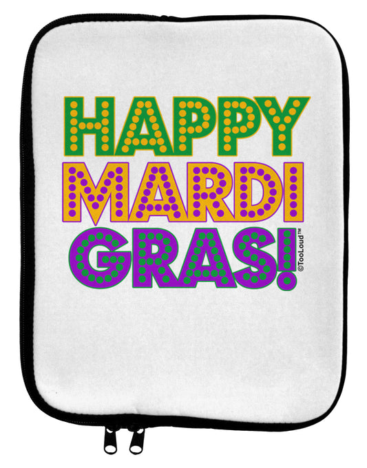 Happy Mardi Gras Text 9 x 11.5 Tablet Sleeve by TooLoud-TooLoud-White-Black-Davson Sales