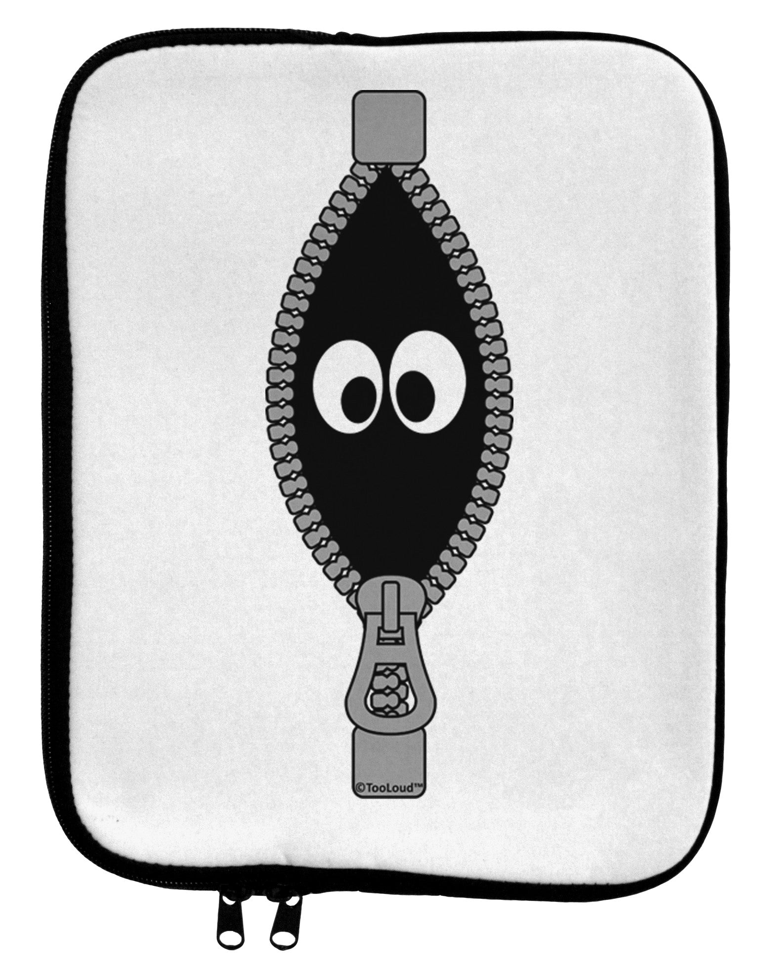 Funny Eyes Peeking Out of Zipper 9 x 11.5 Tablet Sleeve by TooLoud-TooLoud-White-Black-Davson Sales