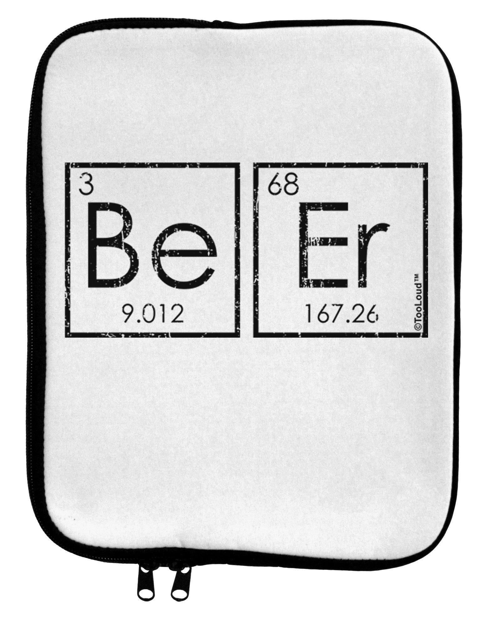 Be Er - Periodic Table of Elements 9 x 11.5 Tablet Sleeve by TooLoud-TooLoud-White-Black-Davson Sales