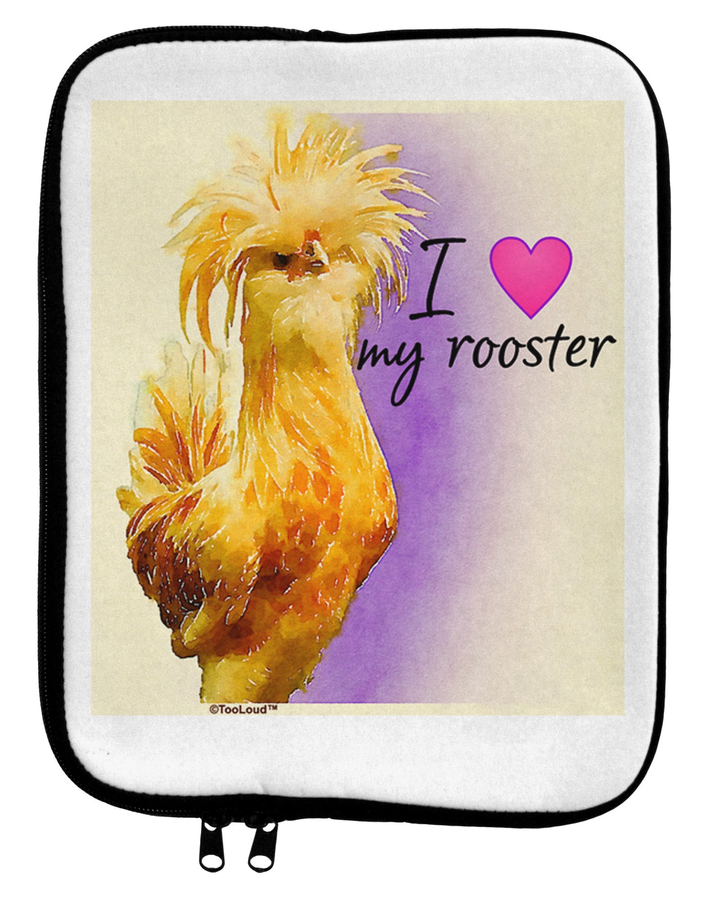 I Heart My Rooster 9 x 11.5 Tablet Sleeve-Wall Clock-TooLoud-Davson Sales