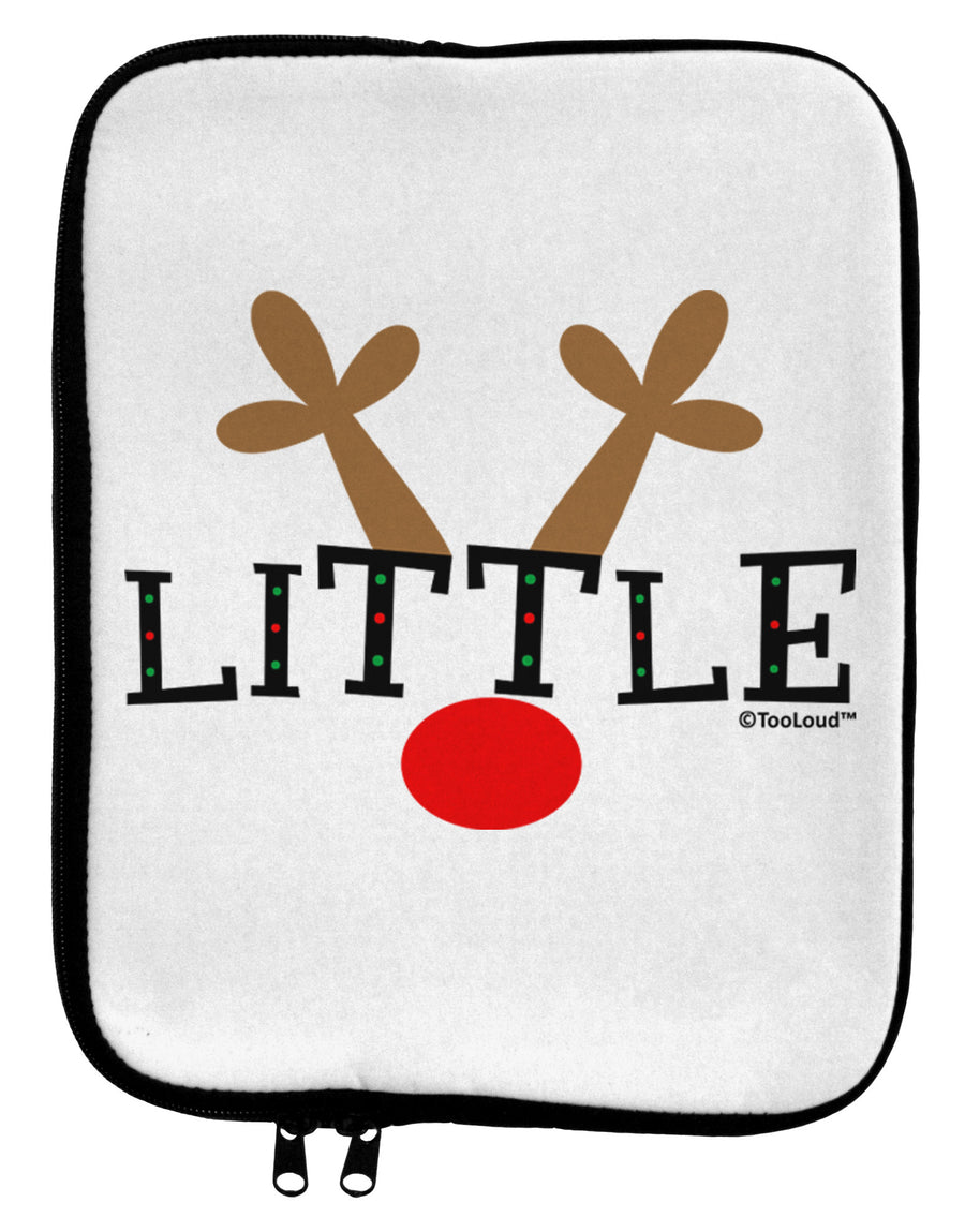 Matching Family Christmas Design - Reindeer - Little 9 x 11.5 Tablet Sleeve by TooLoud-TooLoud-White-Black-Davson Sales