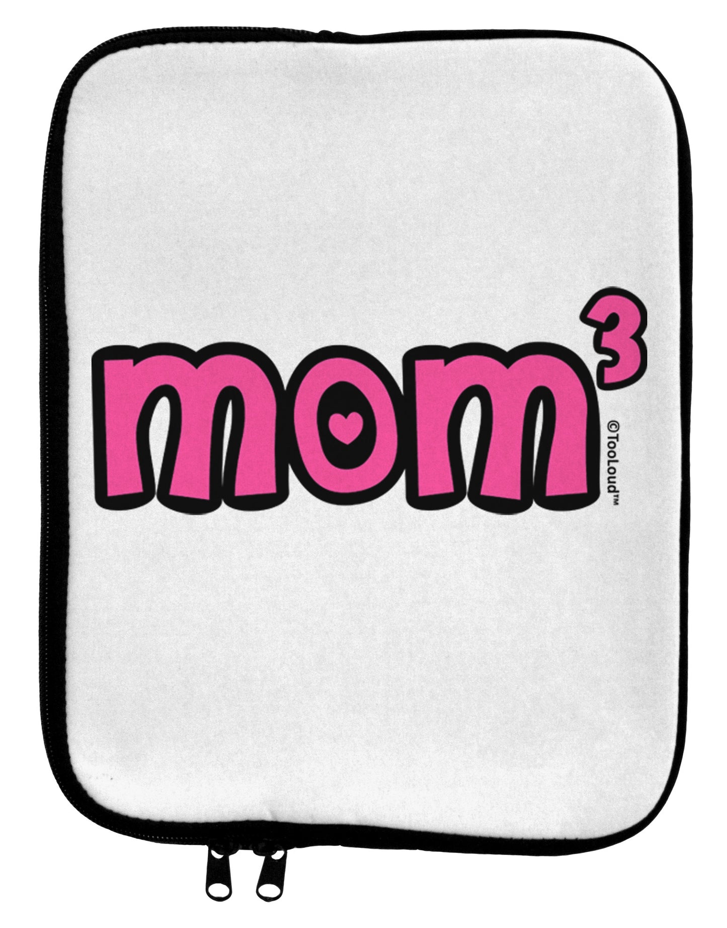 Mom Cubed - Cute Mom of Three Design 9 x 11.5 Tablet Sleeve by TooLoud-TooLoud-White-Black-Davson Sales