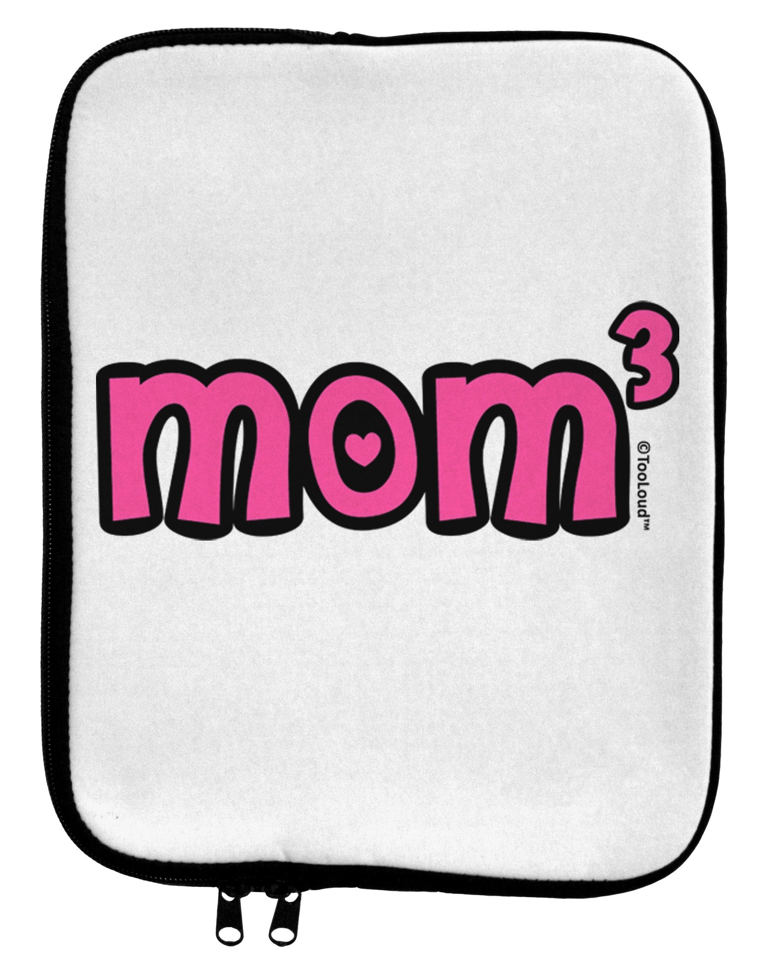Mom Cubed - Cute Mom of Three Design 9 x 11.5 Tablet Sleeve by TooLoud-TooLoud-White-Black-Davson Sales