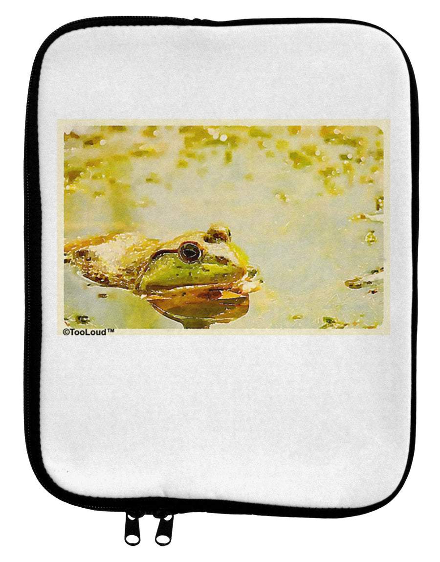 Bullfrog In Watercolor 9 x 11.5 Tablet Sleeve by TooLoud-TooLoud-White-Black-Davson Sales