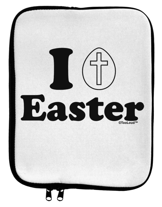 I Egg Cross Easter Design 9 x 11.5 Tablet Sleeve by TooLoud-TooLoud-White-Black-Davson Sales