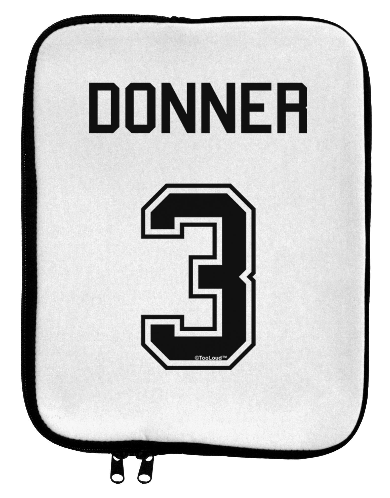 Reindeer Jersey - Donner 3 9 x 11.5 Tablet Sleeve-TooLoud-White-Black-Davson Sales