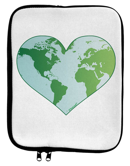 World Globe Heart 9 x 11.5 Tablet Sleeve by TooLoud-TooLoud-White-Black-Davson Sales