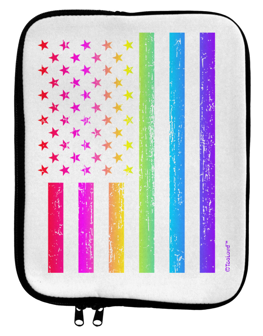 American Pride - Rainbow Flag 9 x 11.5 Tablet Sleeve by TooLoud-TooLoud-White-Black-Davson Sales