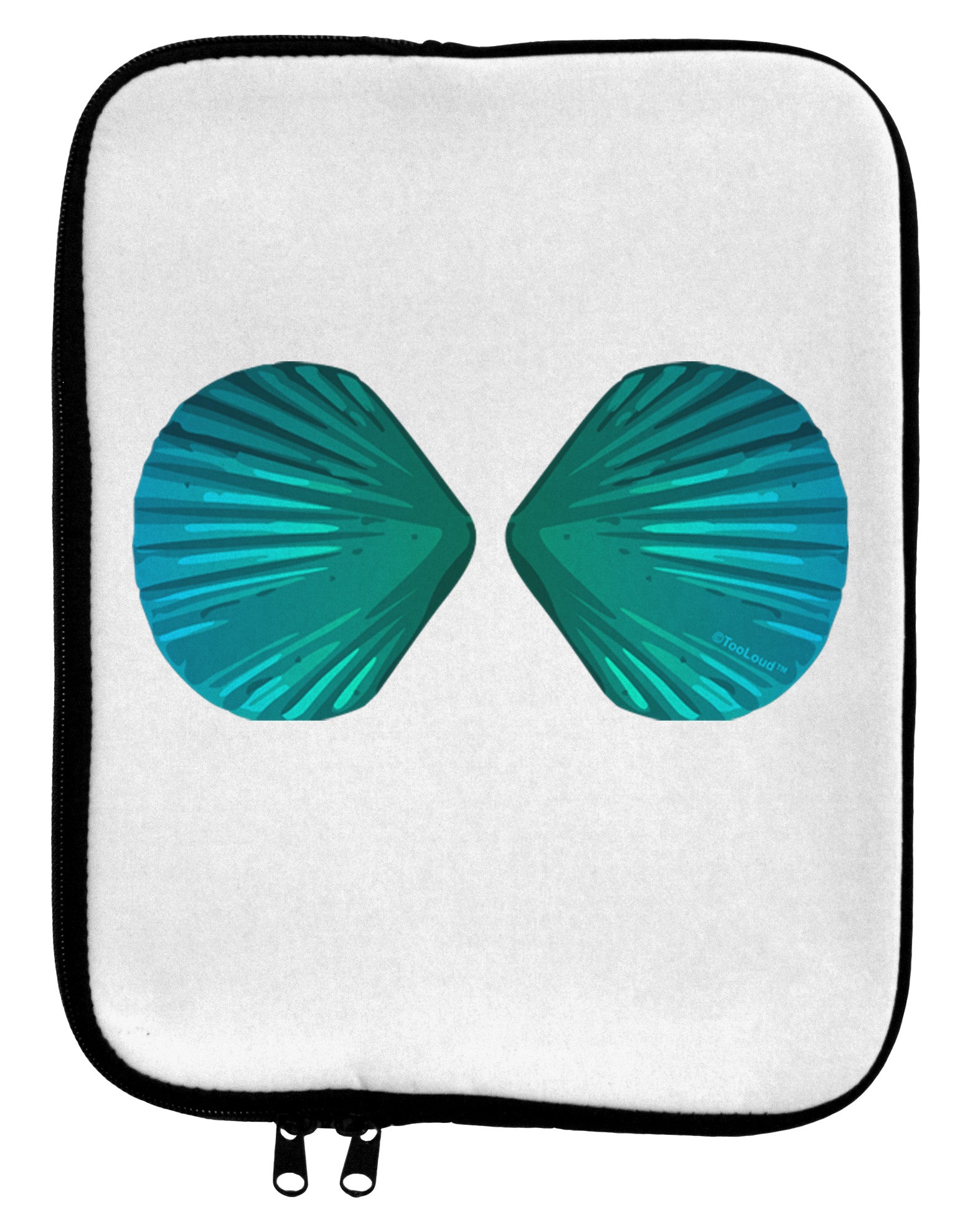 Mermaid Shell Bra Blue 9 x 11.5 Tablet Sleeve by TooLoud-TooLoud-White-Black-Davson Sales