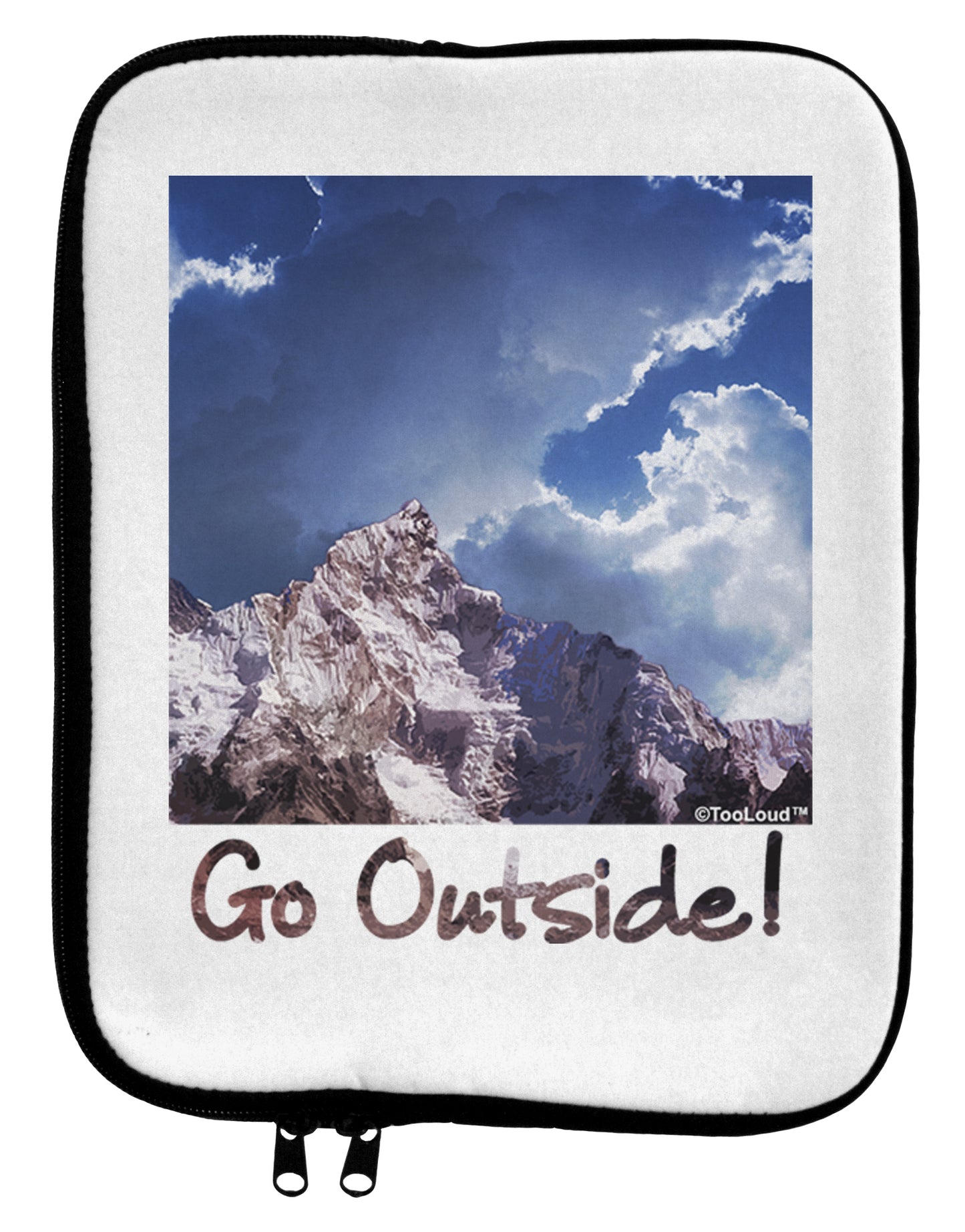 Go Outside Mountain 9 x 11.5 Tablet Sleeve by TooLoud-TooLoud-White-Black-Davson Sales