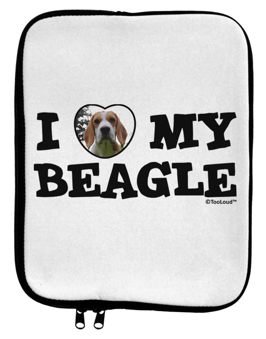 I Heart My Beagle 9 x 11.5 Tablet Sleeve by TooLoud-TooLoud-White-Black-Davson Sales
