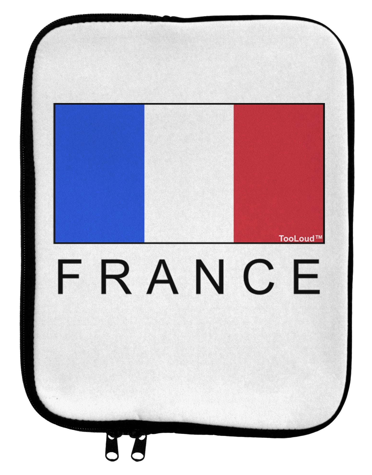 French Flag - France Text 9 x 11.5 Tablet Sleeve by TooLoud-TooLoud-White-Black-Davson Sales