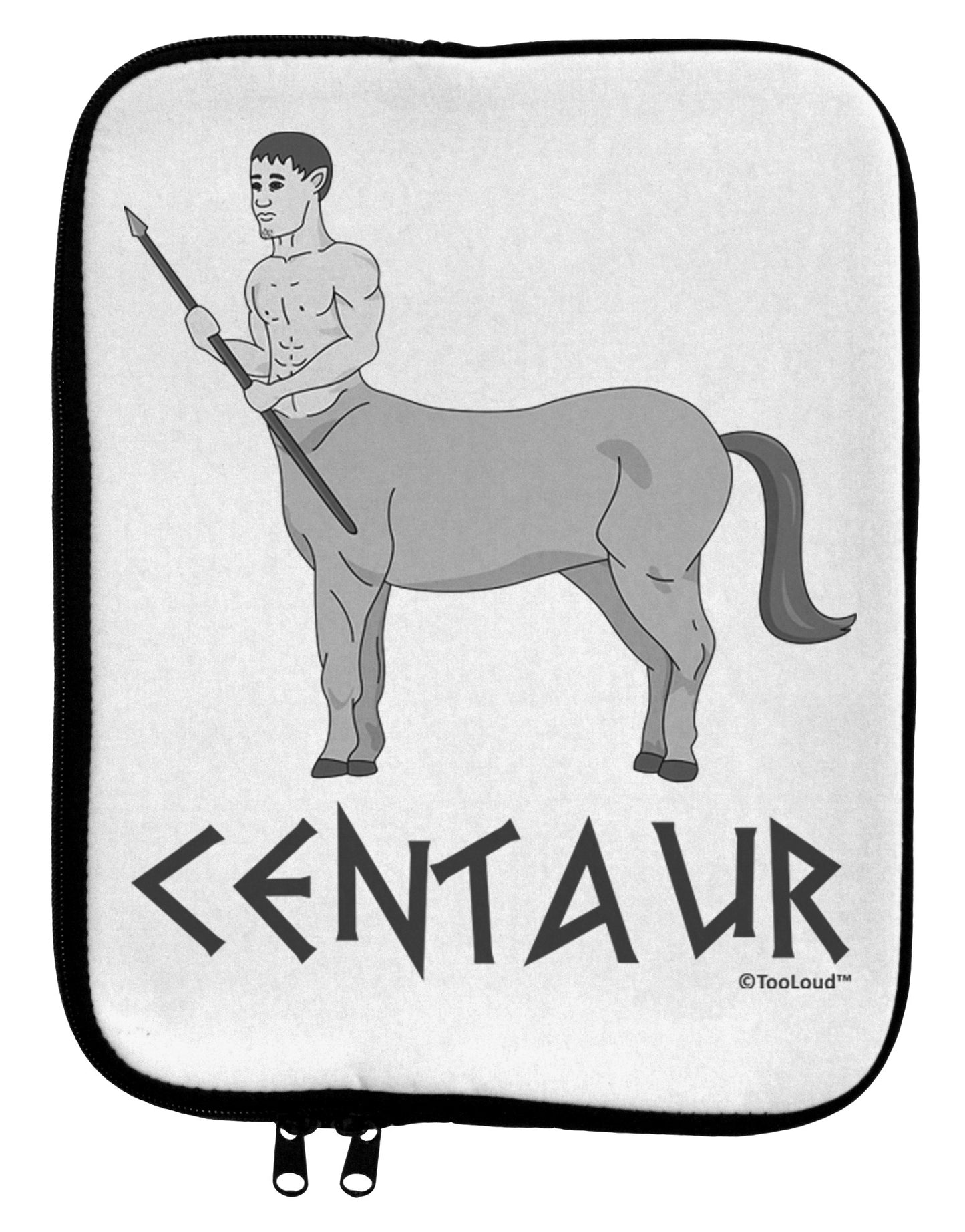 Greek Mythology Centaur Design - Grayscale - Text 9 x 11.5 Tablet Sleeve by TooLoud-TooLoud-White-Black-Davson Sales