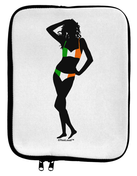 Irish Flag Bikini Shadow 9 x 11.5 Tablet Sleeve by TooLoud-TooLoud-White-Black-Davson Sales