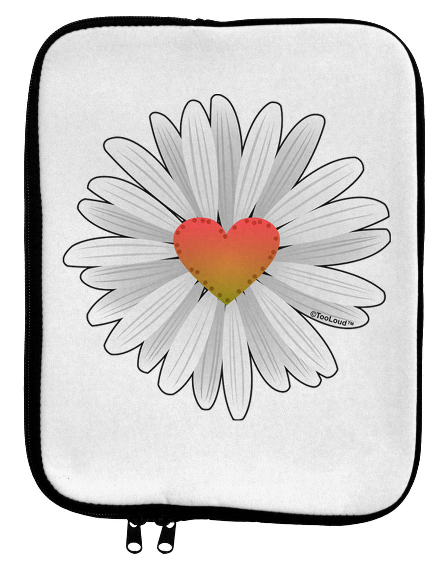 Pretty Daisy Heart 9 x 11.5 Tablet Sleeve-TabletSleeves-TooLoud-Davson Sales