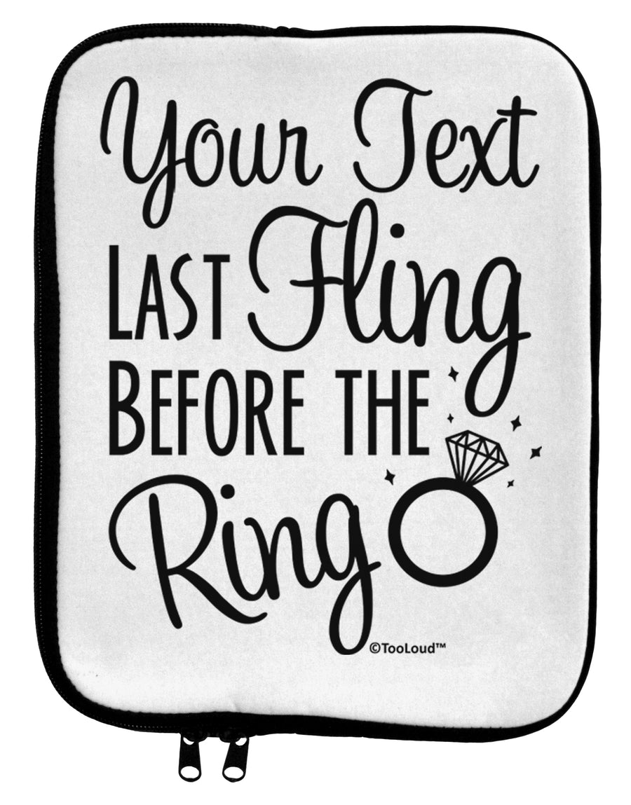 Personalized Bachelorette Party - Last Fling Before the Ring 9 x 11.5 Tablet Sleeve by TooLoud-TooLoud-White-Black-Davson Sales