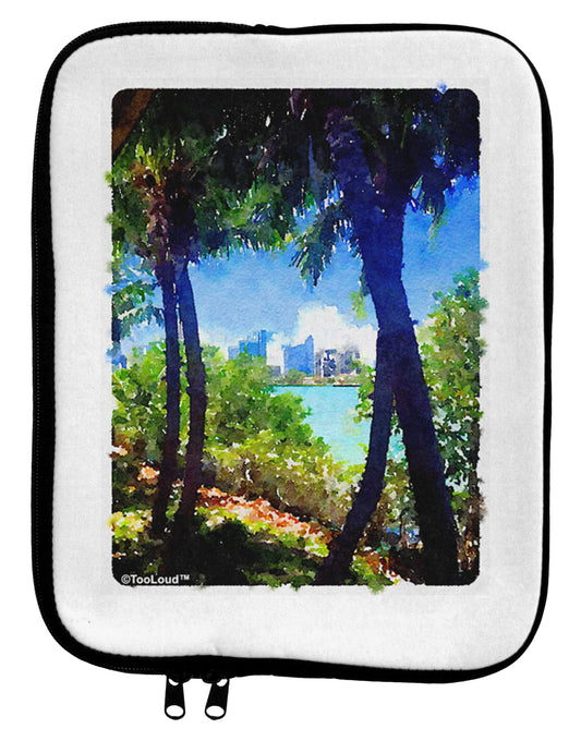 Tropical Skyline 9 x 11.5 Tablet Sleeve by TooLoud-TooLoud-White-Black-Davson Sales