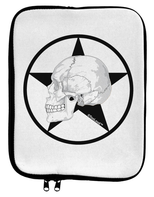 White Skull With Star 9 x 11.5 Tablet Sleeve by TooLoud-TooLoud-White-Black-Davson Sales