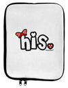 Matching His and Hers Design - His - Red Bow 9 x 11.5 Tablet Sleeve by TooLoud-TooLoud-White-Black-Davson Sales