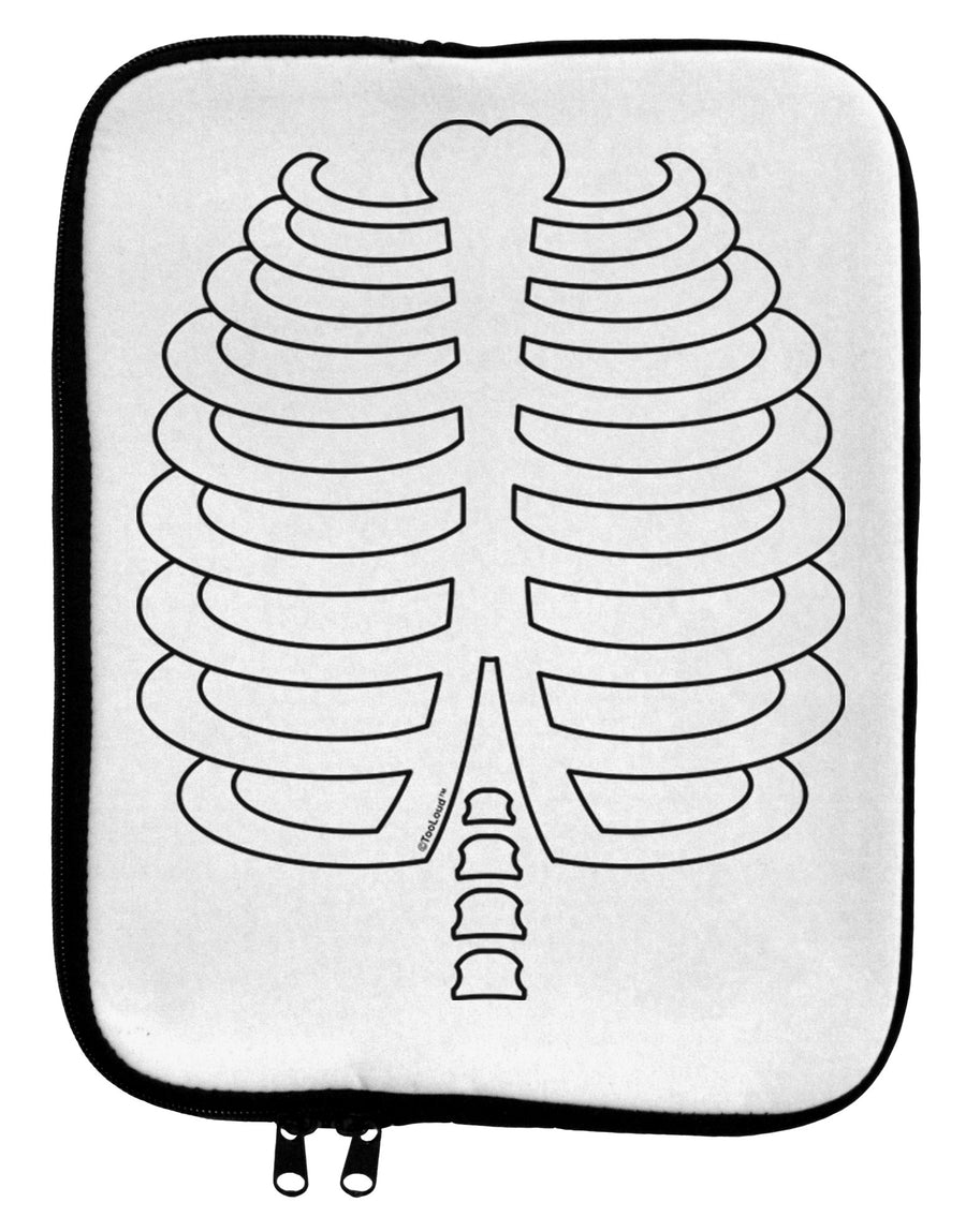 Skeleton Ribcage Halloween 9 x 11.5 Tablet Sleeve-TooLoud-White-Black-Davson Sales
