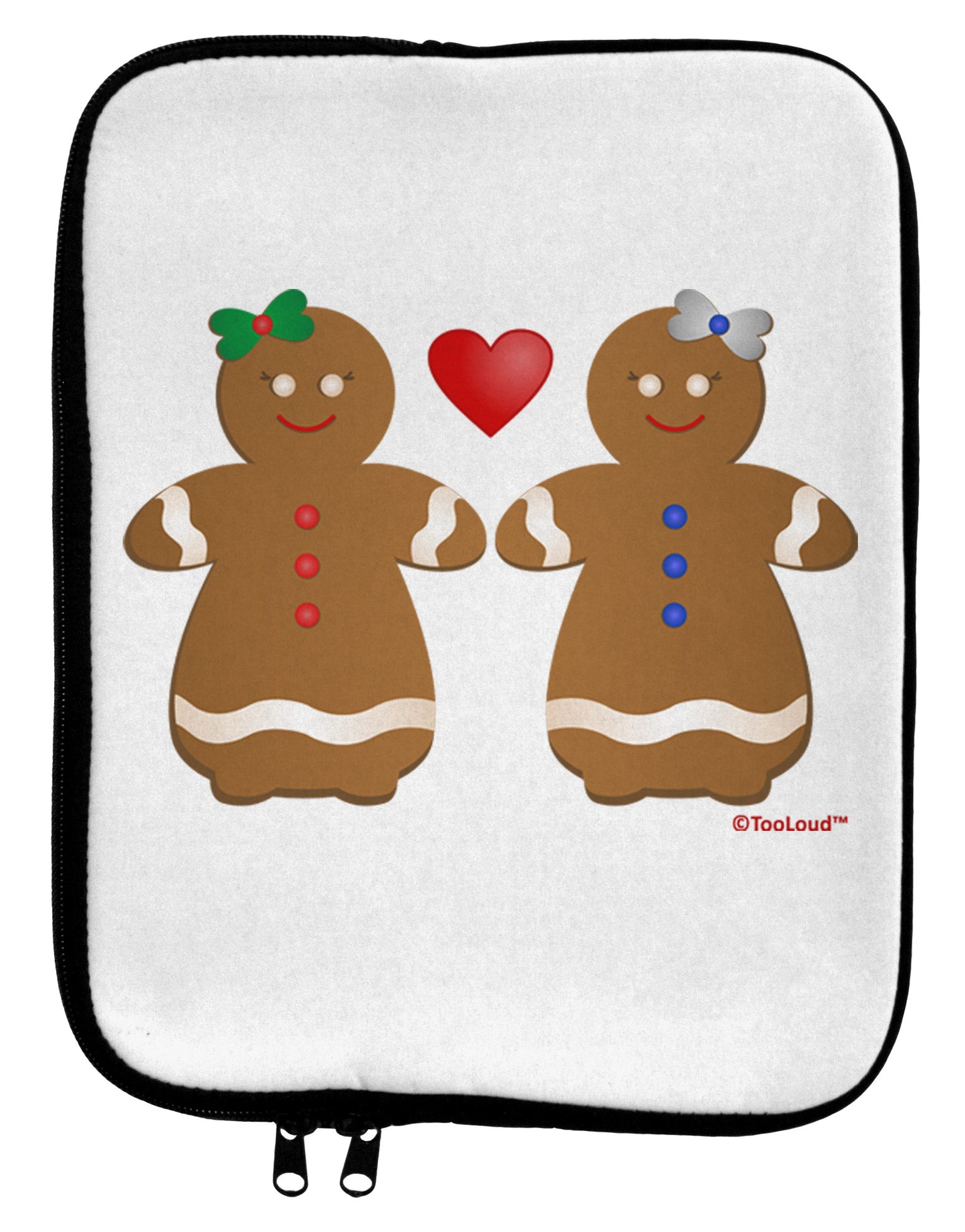 Gingerbread Woman Couple 9 x 11.5 Tablet Sleeve by TooLoud-TooLoud-White-Black-Davson Sales