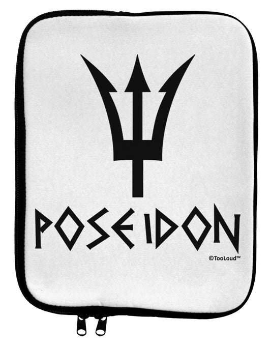 Trident of Poseidon with Text - Greek Mythology 9 x 11.5 Tablet Sleeve by TooLoud-TooLoud-White-Black-Davson Sales