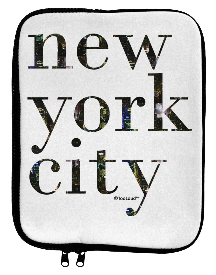 New York City - City Lights 9 x 11.5 Tablet Sleeve by TooLoud-TooLoud-White-Black-Davson Sales