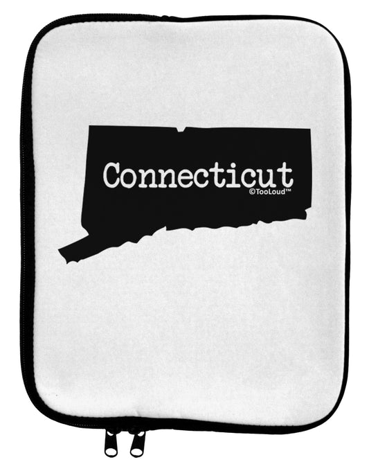 Connecticut - United States Shape 9 x 11.5 Tablet Sleeve by TooLoud-TooLoud-White-Black-Davson Sales