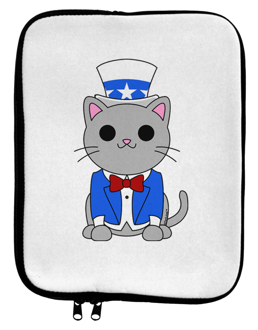 Patriotic Cat 9 x 11.5 Tablet Sleeve by TooLoud-TooLoud-White-Black-Davson Sales