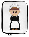 Cute Pilgrim Girl Thanksgiving 9 x 11.5 Tablet Sleeve-TooLoud-White-Black-Davson Sales