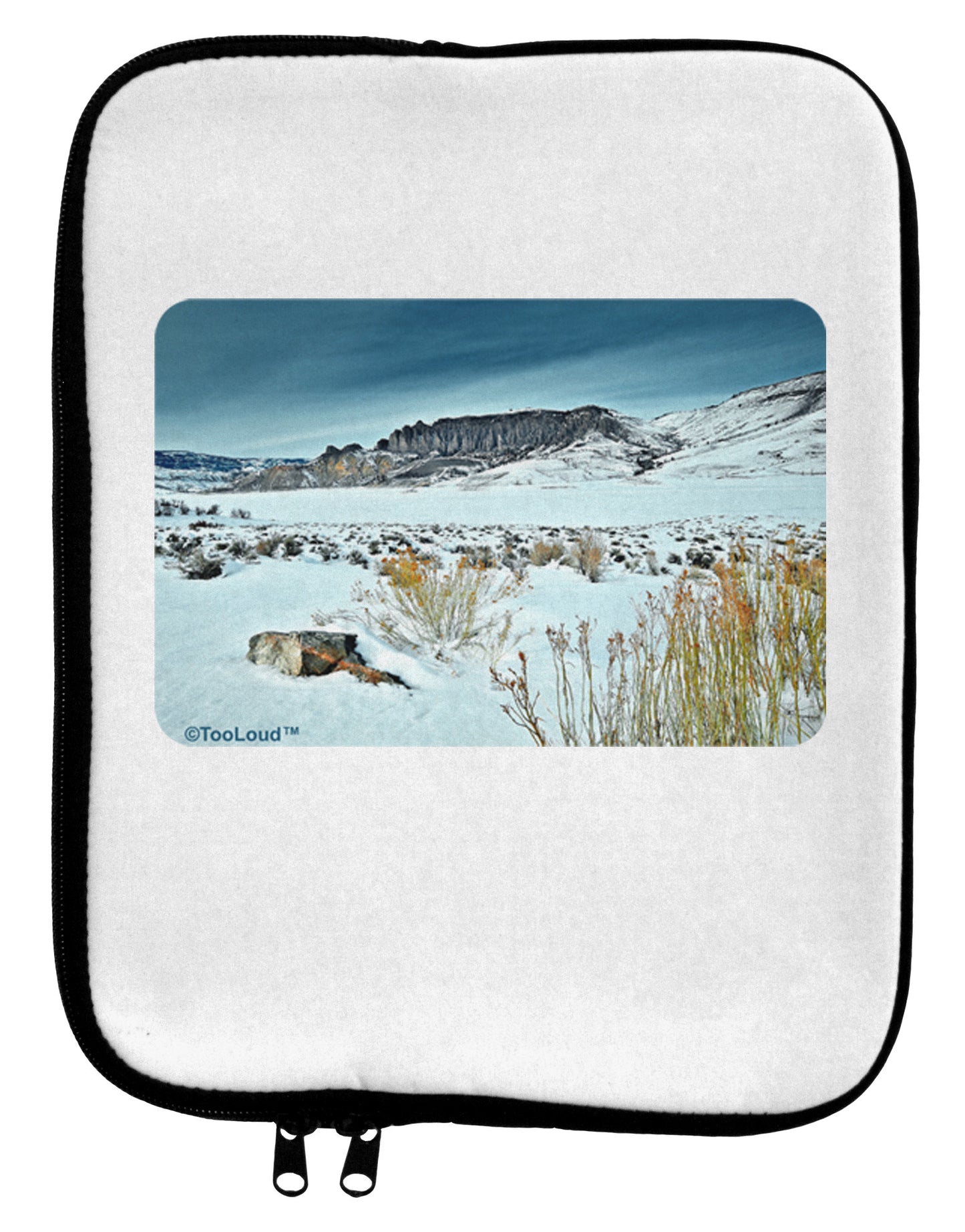 CO Snow Scene 9 x 11.5 Tablet Sleeve-TooLoud-White-Black-Davson Sales