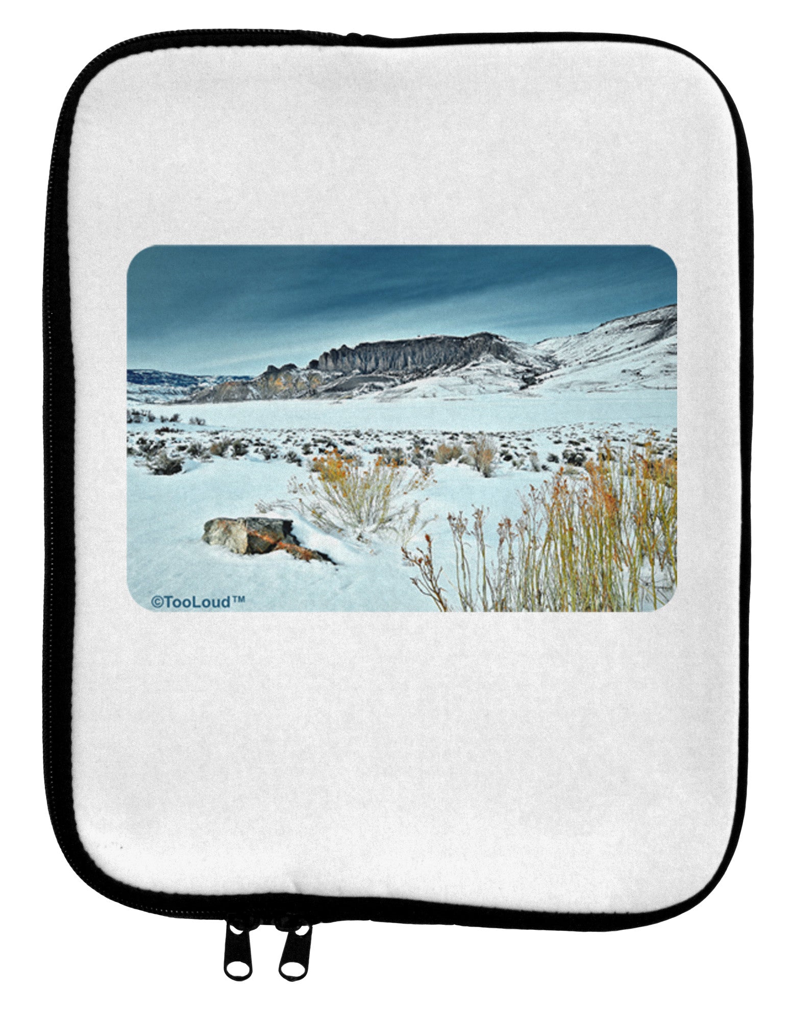 CO Snow Scene 9 x 11.5 Tablet Sleeve-TooLoud-White-Black-Davson Sales